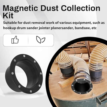 Magnetic Dust Collection Fittings Super Pack for 4" & 2.5" Shop Vac Hoses | Quickly Switch Hoses Between Woodworking Machines - size: Magnetic Dust Collector System