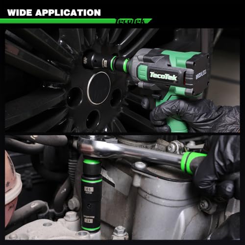 TecoTek 6PCS Thin Wall Lug Nut Impact Socket Set, 1/2" Drive Impact Flip Socket Set, 8 in 1 Dual End Wheel Tire Nut Sockets, Metric 17 19 21 22mm & SAE 3/4" 13/16" 7/8" 15/16", Lug Nut Removal Tool - size: Standard Metric & SAE
