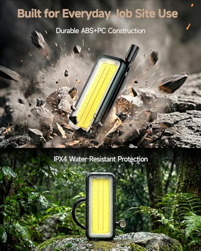 SKYFIRE Led Work Light Rechargeable Flexible Flashlight Stick,2500 LM Magnetic Work Lights with 360° Bendable Neck Light,Stepless Dimming,5 Modes,Magnet,Hook & Clip for Auto Repair Garage Workshop