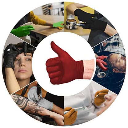L3 Level 3 Nitrile Gloves - Professional Heavy Duty Disposable Gloves - Latex Free - Fits Snug - Box of 100 - color: Red, size: X-Large (Pack of 100)