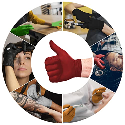 L3 Level 3 Nitrile Gloves - Professional Heavy Duty Disposable Gloves - Latex Free - Fits Snug - Box of 100 - color: Red, size: Small (Pack of 100)