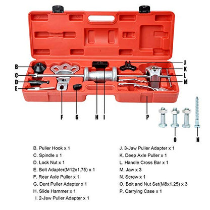 18 Pc Heavy Duty Axles Slide Hammer Dent Panel Bearings Gears Seals Puller Set