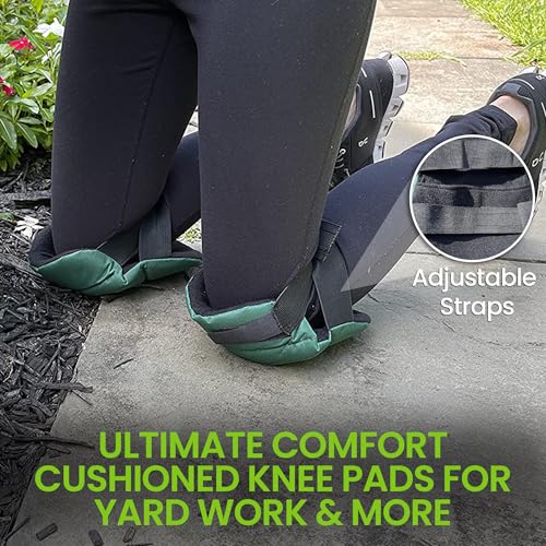 Garden Guru Cushioned Gardening Knee Pads with Adjustable Straps - Soft Inner Liner, Ultra Comfort Padding, Garden Kneelers for Yard Work, Cleaning, Household Chores, Roofing, and More (2 Pack) - size: 2 Pack, style: Ultra Soft Cushion