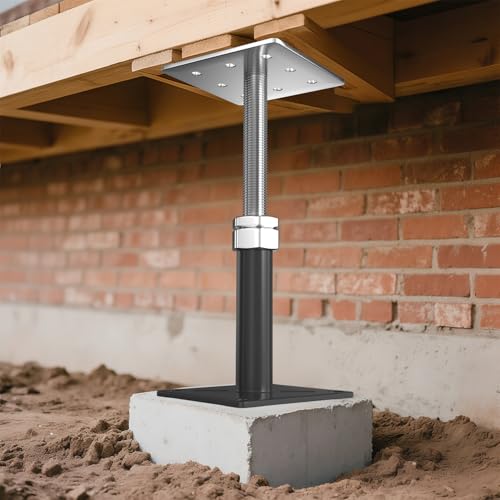 4PCS House Joist Jacks for Leveling, 5" - 8" Height Adjust Range, Adjustable House Floor Jacks for Lifting, Telescoping Screw Jacks for Temporary Support - 11000 lbs Max Load Capacity - size: 5-8in Black