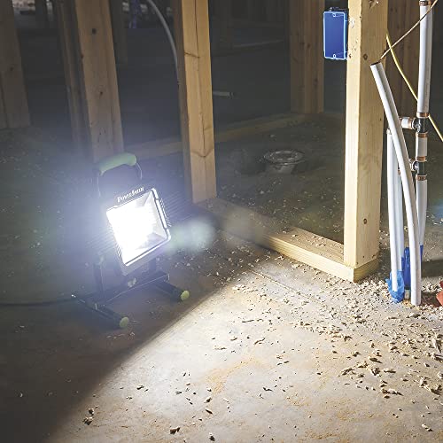 POWERSMITH 10,000 Portable LED Work Light with Metal Housing and Stand, Impact Resistant Lens, and 5 Year Warranty (PWLS100H) - size: 10,000 Lumen