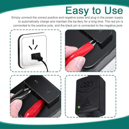 12V 1300mA Sealed Lead Acid (SLA) Battery Charger, Trickle Charger for Car Battery, Battery Charger Maintainer with Short Circuit Protection, Universal Charger Adapter for Car Motorcycle