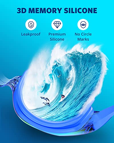 Aegend Swim Goggles, Swimming Goggles No Leaking Full Protect Adult Youth - color: Blue Sliver