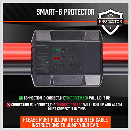 HORUSDY 25FT Jumper Cables, 1-Gauge 800A Heavy Duty Jumper Battery Cables 25 Ft Booster Jump Start, Reverse Polarity Protection - ETL Certified (Pack of 2)
