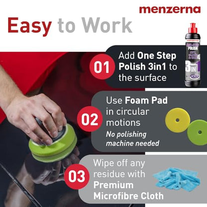 menzerna One-Step Polish 3in1 I Medium Cut Polish with High Gloss Finish & Seal in One I Buffing & Polishing Compound for Car Maintenance I Swirls, Holograms & Scratches I Car Body Repair I 16 fl oz. - style: 16 oz.