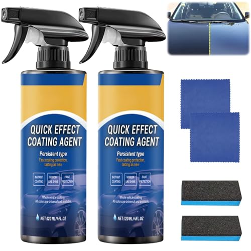 Quick Effect Coating Agent for Car, 2026 New Car Coating Spray, All-in-One Waterless Wash & Scratch Repair, Persistent Type Fast Coatin Protection (2PCS)