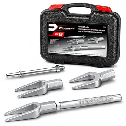 Powerbuilt 5 Piece Front-End Fork Set, Pickle Fork Tools Set, Tie Rod, Ball Joints, and Pitman Arms-648646 - size: 5 Piece, Pickle fork