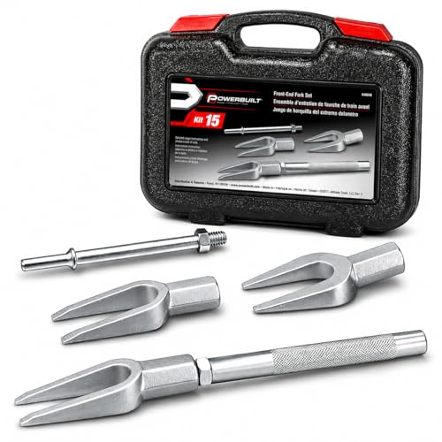Powerbuilt 5 Piece Front-End Fork Set, Pickle Fork Tools Set, Tie Rod, Ball Joints, and Pitman Arms-648646 - size: 5 Piece, Pickle fork