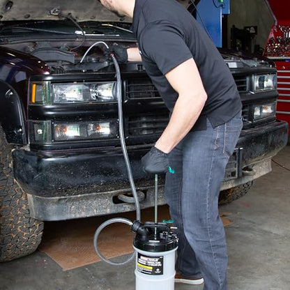 OEMTOOLS Pneumatic/Manual Fluid Extractor, 6L Oil Extractor Pump, 5ft Hose - size: 6.0 Liter