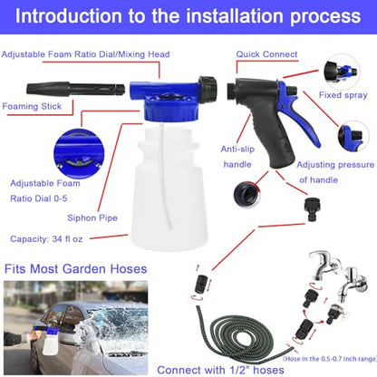 Car Wash Detailing Kit, Car Washing Kit with Foam Gun, Car Wash Brush | Car Wash Kit High-Pressure Foam Spray, Car Cleaning Bucket,Towels Tire Brush Car Washing Kit Is Complete Car Care Tools - size: XXL-25