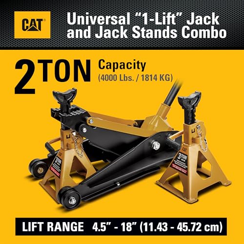 Cat 2 Ton U-Jack Floor Jack with 3 Ton Jack Stand, U-Shape Slotted Saddle, Car Repair - 6000-Pound 980829ECE - size: 2 Ton