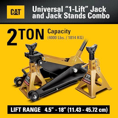 Cat 2 Ton U-Jack Floor Jack with 3 Ton Jack Stand, U-Shape Slotted Saddle, Car Repair - 6000-Pound 980829ECE - size: 2 Ton