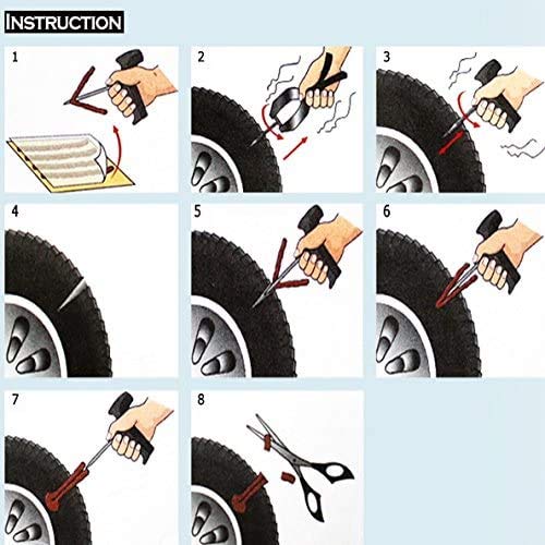 Chrov 60pcs Tire Plugs, Rubber Tire Repair Plugs for Tubeless Off-Road Tires Car, ATV, UTV, Wheelbarrow (8" x1/4", Brown)