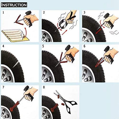 Chrov 60pcs Tire Plugs, Rubber Tire Repair Plugs for Tubeless Off-Road Tires Car, ATV, UTV, Wheelbarrow (8" x1/4", Brown)