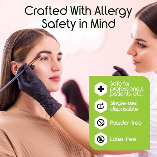 Inspire Black Nitrile Gloves | THE ORIGINAL Quality Black Gloves Disposable Latex Free | 4.5 Medical examination - size: Small