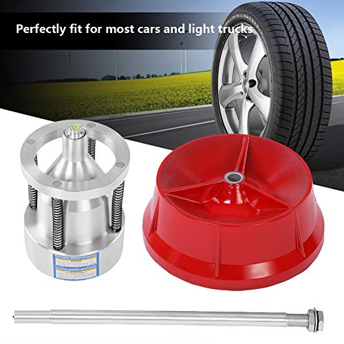 Portable Wheel Balancer, High Strength Aluminum Iron Tire Balancer with Bull's Eye Level, Anti Rust Lightweight Tire Balance Tool for Cars Light Trucks