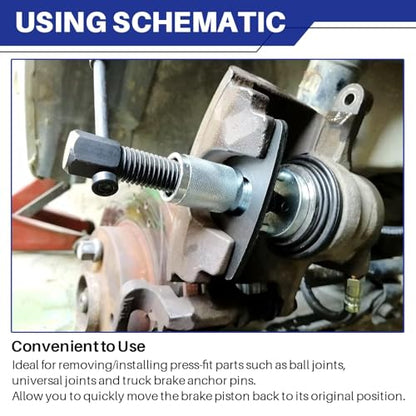 DASBET Disc Brake Caliper Piston Wind Back Tool | Automotive Car Disc Brake Piston Rewind Spreader Tool Professional Car Brake Caliper Rewind Tool for Replacement of Rear Brake Pad