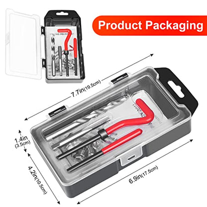 Thread Repair Kit M8X1.25mm, Metric Thread Repair Insert Kit ﻿ | with HSS Drill Bits, Rethreading Inserts Tool Set for Damaged Thread Repairing - size: Metric,M8×1.25mm