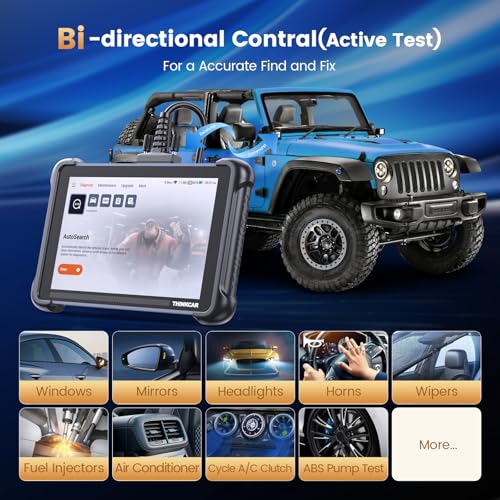 THINKCAR THINKSCAN 689 OBD2 Scanner with USB Endoscope Camera, Bidirectional Scan Tool with 34+ Reset, 3000+ Active Test, ECU Coding, PMI, Wired Full System Diagnostic Scanner for Cars