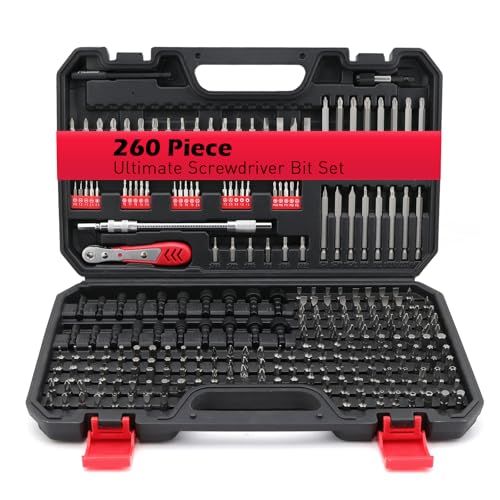 260-Piece Ultimate Precision Screwdriver Bit Set, Premium Security Bit Set Includes Magnetic Security Bits, Nut Driver, Ratchet Wrench and Bits Holder - style: 260 PCS Multi-Tasker Kit