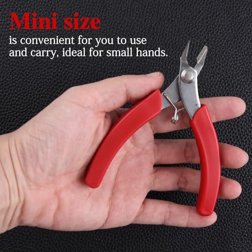 SPEEDWOX 2Pcs 4.5 Inch Mini Long-Nose Pliers 4.25 Inch Flush Cutters Tweezer Nose plier Mini Needle Nose Pliers Short-Nose Plier Wire Diagonal Oblique Side Cutters Steel Cutting Nippers Shear - size: 2 Pieces (4.5" Long Nose + 4.25" Flush Cutter)