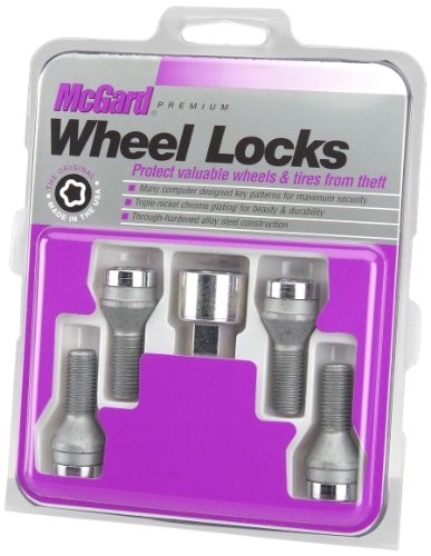 McGard 27216 Chrome Bolt Style Cone Seat Wheel Locks (M12 x 1.25) Set of 4 Locks / 1 Key (Pack of 1)