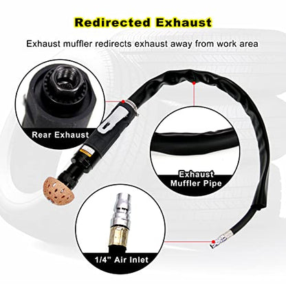 RYANSTAR RACING 2500rpm Low Speed Air Tire Buffer Tire Repair Kit Polishing Cleaning Tool Pneumatic Automatic Buffing Wheel Machine Tire Patch Tools Rear Exhaust - size: standard