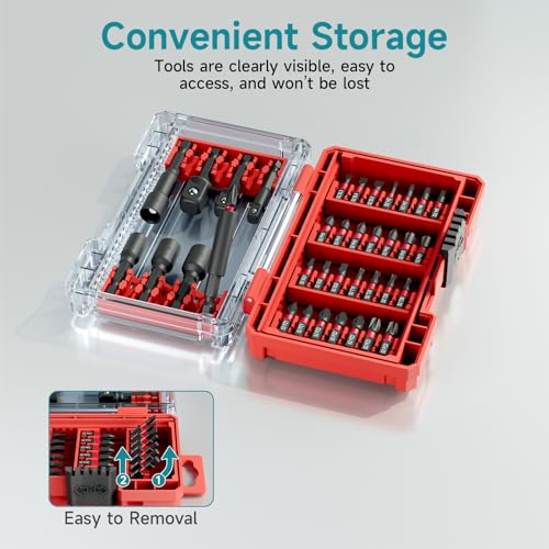 36Pcs Impact Driver Bits Set with a Storage Case | 28 Magnetic Screwdriver Bits, 5 Magnetic Sockets, 3 Socket Adapters, Hex Shank Driver Tools Set for Power Screwdrivers - style: 37Pcs Screwdriver Bits Set