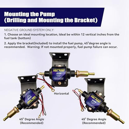 Micro Electric Gasoline Fuel Pump Universal 5/16 inch Inlet and Outlet 12V 1-2A 35GPH 4-7 P.S.I. Operating Fuel Pressure - color: 4-7PSI 35 GPH for Gasoline