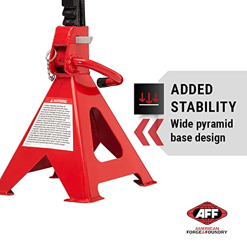 AFF 6 Ton Jack Stand Set - Heavy Duty Ratchet Style Jack Stands - Pair - size: 6 Ton