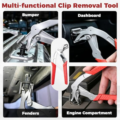 Car Clip Pliers, Professional Panel Clip Removal Tool, Clip Removal Pliers for Automotive Push Pin & Door Trim, Door Panels Disassembly Without Damage