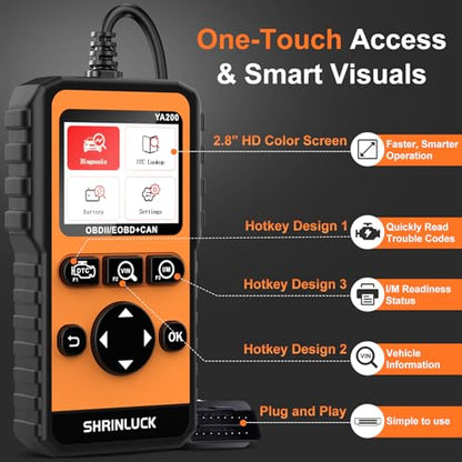Y2 2.8'' Color Graphing Screen OBD2 Scanner Diagnostic Tool,Enhanced PRO Check and Reset Engine Fault Code,DTC Lookup,O2 Sensor Test,Live Data,Freeze Frame,OBDII Code Reader Tool for All Cars