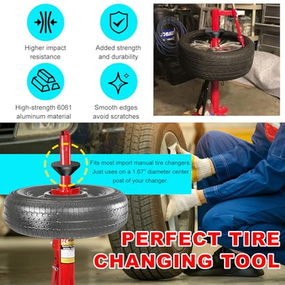 povtii Manual Tire Changer Centering Cone, Aluminum Tapered Automotive Tire Balancer Adapter, Wheel Balancer Hold Down Cone for Cars Trucks, Repair Tool Kit Car Accessories (Black) - color: Black
