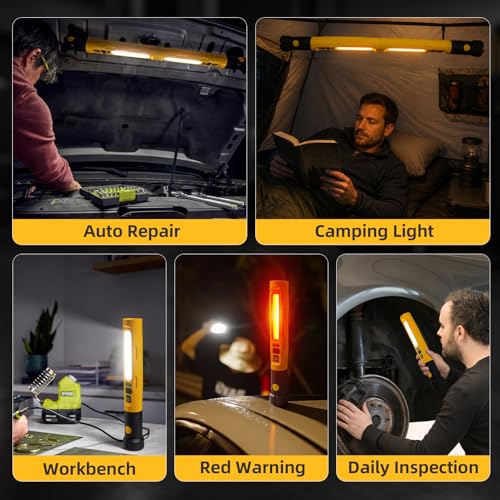 Under Hood Work Light Bar,Rechargeable Magnetic LED Work Light with 180° Swivel Head and 360° Rotating Hook, Under-Hood Work Light Strip, Ideal for Repair, Garage, Workshop, Camping