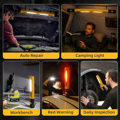 Under Hood Work Light Bar,Rechargeable Magnetic LED Work Light with 180° Swivel Head and 360° Rotating Hook, Under-Hood Work Light Strip, Ideal for Repair, Garage, Workshop, Camping