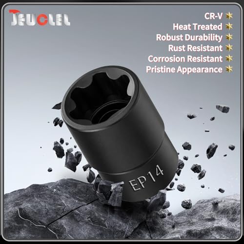 EP Socket EP14, 6 Point 3/8” Dr Female External E-Torx Plus Socket | EP Socket, Female External, E-Torx Plus Socket, External, Cr-V Steel, High Deformation Prevention - size: EP14