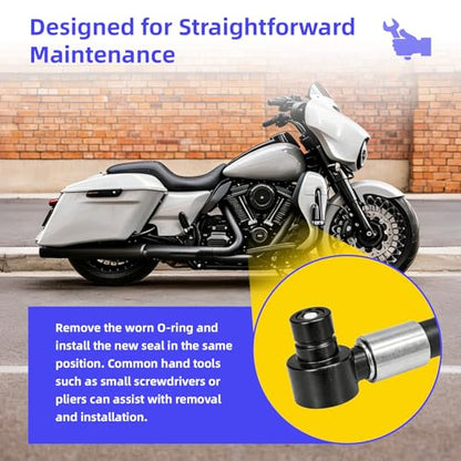 Fuel Line Quick Disconnect O-Ring Kit for Harley-Davidson EFI Models 2001+ | Fuel Tool Check Valve O-Rings and Male Fuel Line End O-Rings Set, Fits Street Glide Road King Softail Sportster