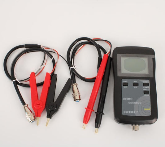 YR1035+ Digital Battery Internal Resistance Tester, LCD Display, Four-Wire Testing System with Probes and Clips (Combination 5) - color: Combination 5