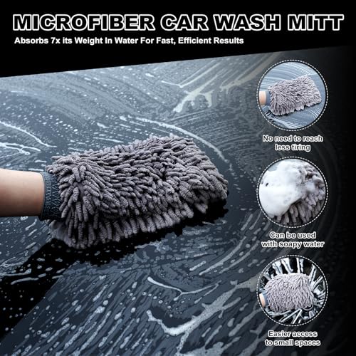 9Pcs Car Wheel & Tire Brush Kit, Wheel Cleaner Brush, Soft-bristled Rim Brush, Tire Shine Applicator Pad, Car Wash Mitt, Towel, Car Detailing Cleaning Wash Brush Supplies Kit
