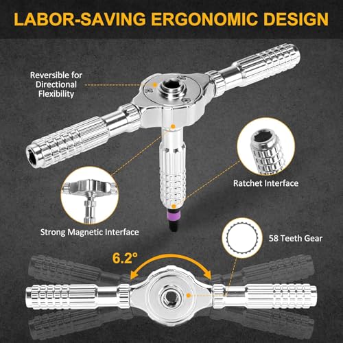 LIFEGOO Ratchet Screwdriver Set: 40 in 1 Magnetic Screwdriver Sets, DIY Combination Flexible Shaft Precision Screwdriver Kit with S2 Steel Bits for Electronics & Furniture Assembly, Bicycle Tools - size: 40 in 1