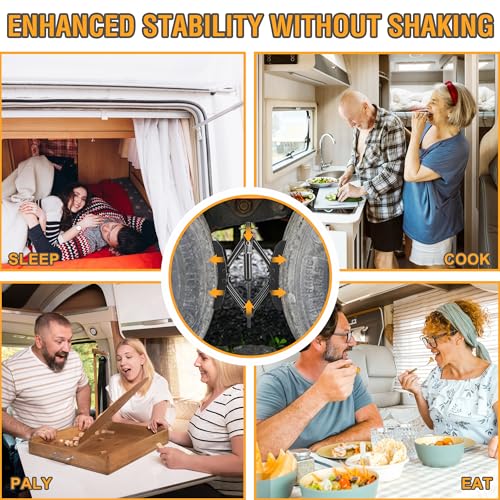 Lezcufer Camper Wheel Chock Stabilizer 2 Sets for RV Travel Trailer Heavy Duty X-Shaped RV Stabilizer Wheel Chock Anti-Move Tire Wheel Chock
