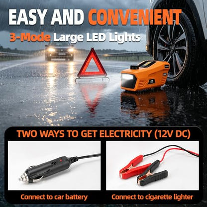 Electric Car Jack 5 Ton 12V Hydraulic Jack Kit with Impact Wrench & Tire Inflator Pump, Wireless Remote & Touch Screen, 3-Mode LED for SUV MPV Sedan Truck – Garage, Roadside, Tire Change