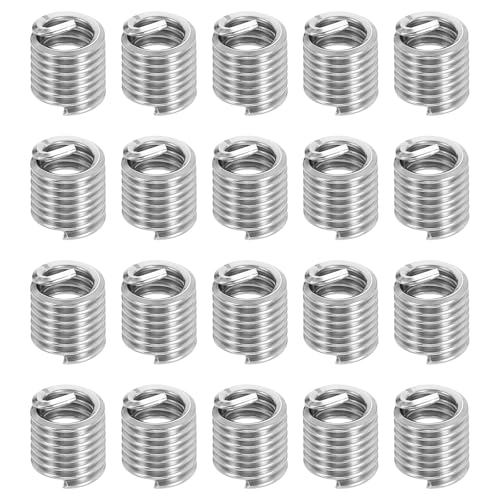 PATIKIL Wire Thread Inserts 1/4-20 UNC 1.5D 9.6mm, 20Pcs 304 Stainless Steel Helical Coiled Wire Screw Threaded Sleeve Sheath for Mechanical Equipment Automotive Repairs - size: 1/4-20 UNC, 9.6mm