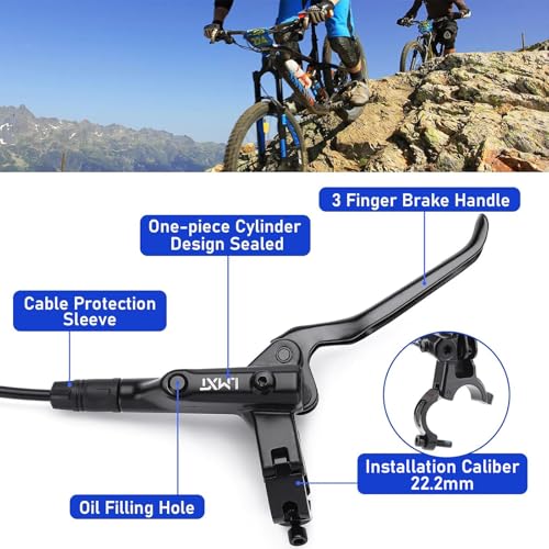 TOBWOLF MTB Hydraulic Disc Brake Set, Four-Piston Bike Brake Upgrade Kit | 160mm Rotors & Ceramic Pads | Left Front 85cm and Right Rear 145cm Hoses | Brake Conversion Kit for MTB & E-Bike - color: Upgrade Hydraulic Disc Brake Set - Four Piston