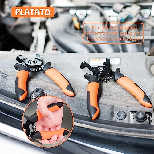 PLATATO 2PCS Disconnect Pliers Set EVAP and Fuel Line Disconnect Tool Set Includes 40 Degree and 85 Degree Automotive Universal Electrical Connector Pliers 7.28 Inch