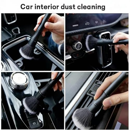 Car Interior Cleaning Brush Soft Bristle and Sharpening Wire Three Piece Set for Vent Gap, Dashboard and AC Dust Removal, Three-piece Set - color: Three-piece Set